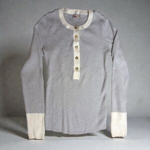Faherty Ribbed Mikki  Long Sleeve Henley | Size Small
